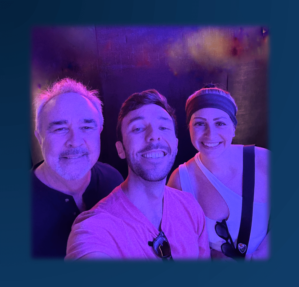 From Left to Right: Father, Son, and Daughter in Law, which are John, Michael, and Samantha.